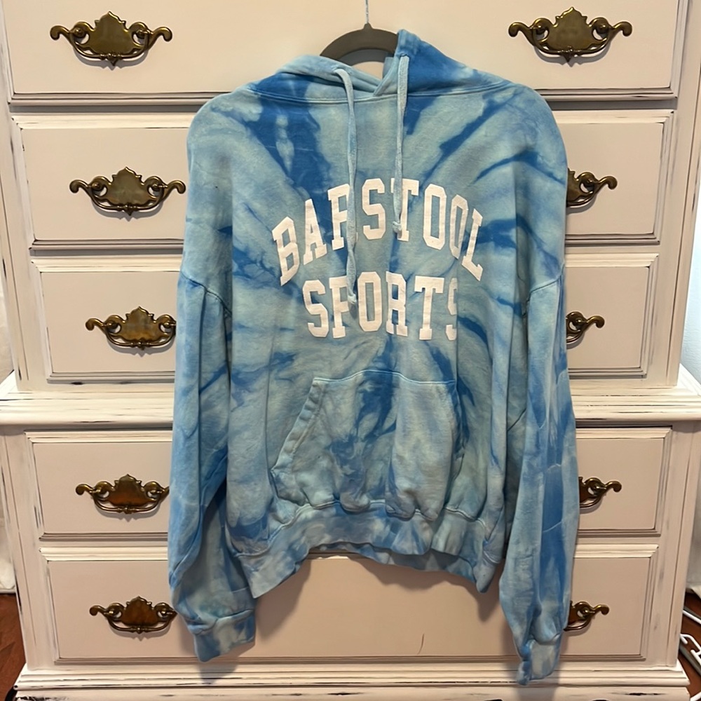 Blue Tie-Dye Barstool Sports Sweatshirt - Size Large